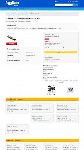 Inside the design - PN M39029/22-192 electrical contact pin
