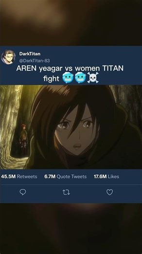 Eren vs Female Titan 🔥😱 | AOT Epic Fight #shorts