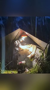 Setting up a tent during heavy rain and loud thunder storms at night⛈ #solocamping #campingintherain #campinginheavyrain #rain #thunderstorm | Yusi Asri Rizky January