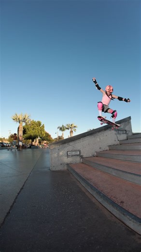 Emma Sue Cloudt on Instagram: "Poods before and after @exposureskate Take me back! Kickflip to fakie with @lulu.johnsonette Kickflip 2 stair with @bennyroquette - Emma Sue 💜😻🩷🛹 @girlisnota4letterword @s1helmets @miniripperz @cherrieswheels @tortoisepads 📷 @peril619 (cover photo) 📹 @adamcloudt 👊 Hit That Follow Button to keep watching my skateboarding progression! 🌐 Link In Bio for more places to Follow Me! #Emma #SkaterGirl #Skatebo