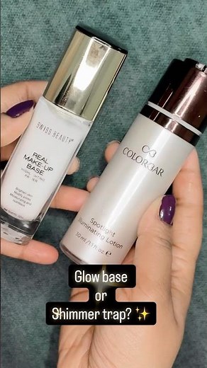 Glow base or shimmer trap? 👀✨#glowbase #realreview #swissbeauty #colorbar #makeupbase #glowmakeup