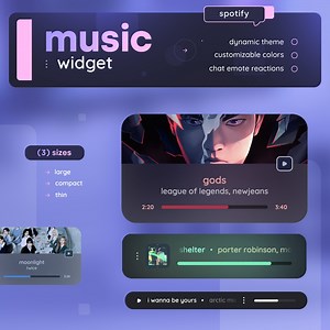 Spotify Music Widget — Minimal Song Player for Streamers • Album Dynamic Theme • Twitch Youtube Kick | Streamelements OBS - Etsy Canada