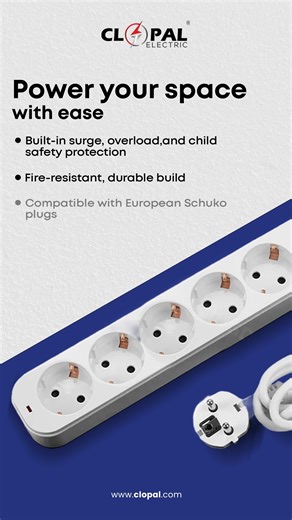 From one outlet to four, the Clopal extension keeps your plugs safe, organized, and instantly switchable. buy now: https://clopal.com/collections/extensions-sockets/products/clopal-german-4-ways-schuko-extension-socket-with-1-switch #ClopalSmartSwitch #SmartHomeLife #SmartHomeEssentials #ClopalConvenience #SmartWorkspace #TechEssentials | CLOPAL