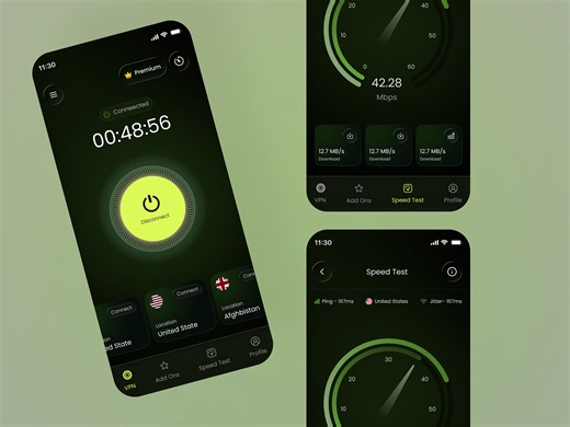 Modern VPN Mobile App UI