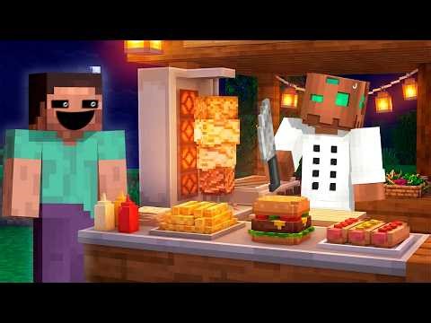 ANOMALIAS Visitan Mi PUESTO de COMIDA NOCTURNA en Minecraft!