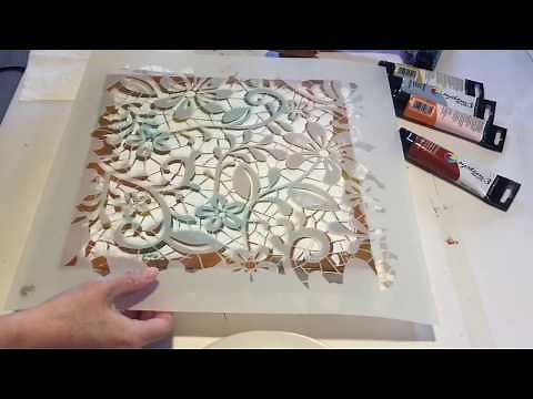 Mixed Media Tutorial - using a stencil and modelling paste.