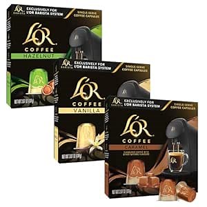 L'OR Barista Coffee Pods, Flavored Variety Pack - 30 Aluminum Single-Serve Capsules, Exclusively Compatible with L'OR BARISTA System, Brews 5 oz, 8 oz, 12 oz, 10 count (Pack of 3)