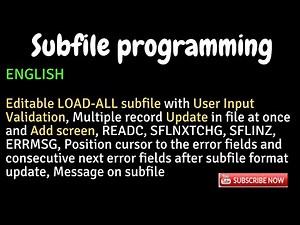 IBM i, AS400 Tutorial, iSeries, System i - Editable LOAD-ALL subfile & validation,READC,SFLNXTCHG