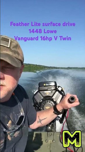 Mud-Skipper Feather Lite surface drive powered by Vanguard 16hp V twin - 1448 Lowe Jon boat