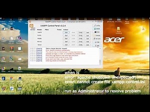 xampp error port 80 or apache shutdown unexpectedly or xampp-control.ini
