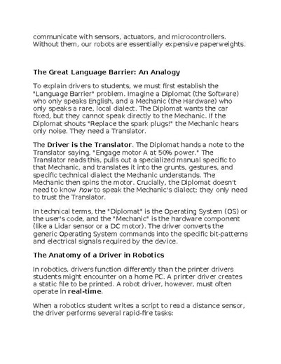 Software in Robotics Education - Reading Passage and x 10 Questions