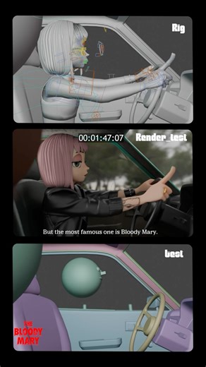 Studio Wrong | Animation WIP 2 - The Bloody Mary The animation will include voice acting! #blender #3danimation #studiowrong #anime #blender3d | Instagram