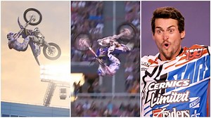 Watch the incredible moment a motocross rider landed the first double front flip