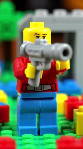 Lego mini fig shooting gun AI