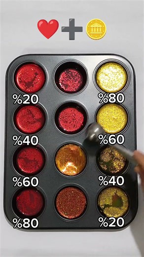 ❤️🪙 Red vs Gold Satisfying Color Mix #colorscope #colorpalette