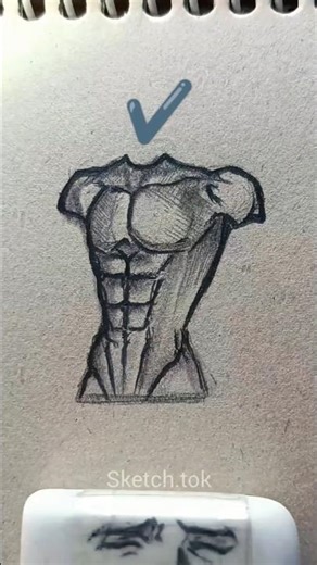 How to draw Abs (male) Tutorial #drawing #sketch #shorts #body #easy #tutorial #art