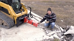 3.8K views · 24 reactions | The Big Break™ Hydraulic Breaker makes quick work out of a tough job. The smart and efficient design provides a workhorse with only two moving parts. Vibration and shock are controlled by shock absorbing polymers, minimizing machine wear and sound while improving operator comfort level. | Quick Attach Attachments | Facebook