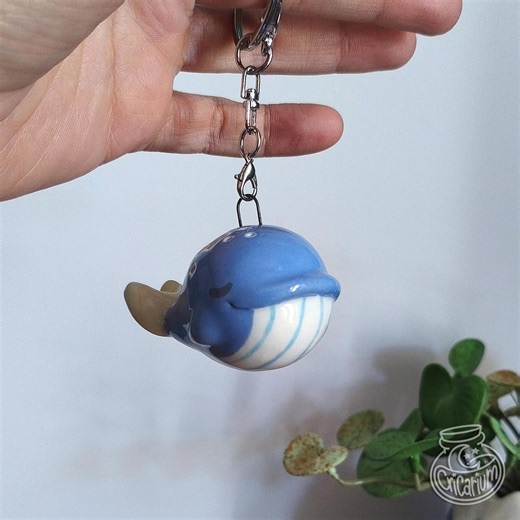 Handmade Ceramic Whale Keychain, Whale Charm, Cute Bag Charm, Clay Animal Keyring, Gift for Ocean Lovers, Gentle Sound Gift - Etsy