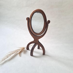 Vintage Oval Wooden Tilting Mirror/table Psyche/swivel Base/elm Magnifying Glass/19th Century Antique/boudoir Dressing Table/antique Chic - Etsy Canada