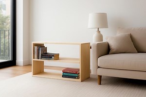 Reclaimed Pine Wood Bookcase: Low Minimalist 2-shelf Bookshelf - Etsy