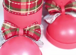 How to make boot natalina made with bottle pet By: Show de Artesanato | MetDaan DIY