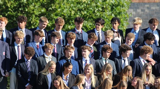 We were so lucky to have amazing sunshine for our whole school photo on Tuesday highlighting our gorgeous new uniforms. It's a huge feat to get everyone together so we'd particularly like to thank pupils who went up onto the stands first - we hope you treasure the memories of being almost level with the school roof in some of these pictures! | Exeter School