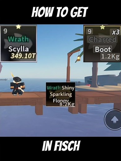 How to Get ssw floppy,Wrath scylla,Charred boot in Fisch #roblox #fisch