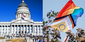 Protesters unveil giant Pride flag in response to Utah's new bill trying to ban it