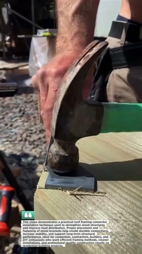 Strong Roof Framing Connector Installation Tip #Construction #Carpentry #DIYBuild