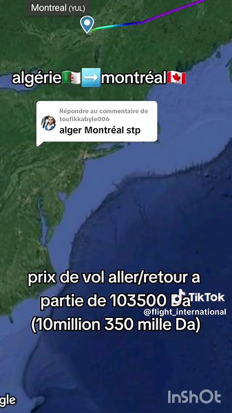 Vols entre l'Algérie et le Canada : Informations et Prix
