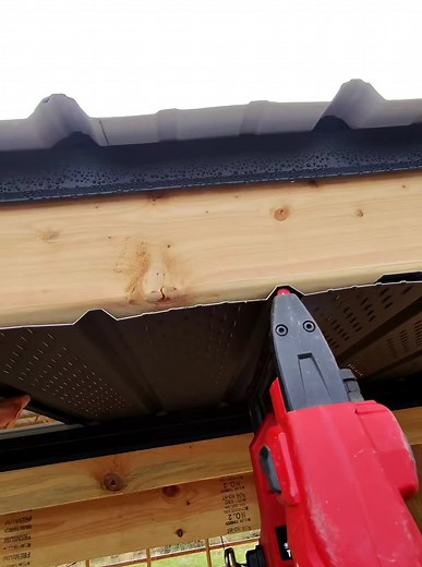 Milwaukee Tool Stapler for SpeedLap Soffit Installation