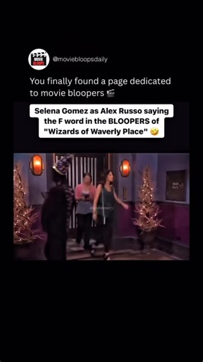 MOVIE BLOOPS DAILY on Instagram: "This hilarious blooper shows Selena Gomez breaking character while playing Alex Russo on Wizards of Waverly Place. In a rare behind the scenes moment, she accidentally drops the F word, surprising the cast and crew. It reveals how even polished Disney sets are filled with genuine laughter and mistakes daily. Fans love these moments because they humanize stars we grew up watching. This blooper reminds viewers that comedy often comes from imperfection, not perfect