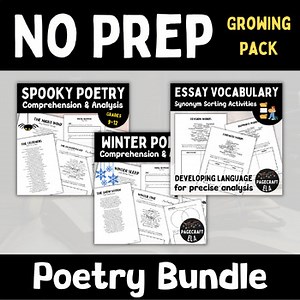 No-Prep BUNDLE of Poems & Activities for 9th-12th Grade Poetry Analysis