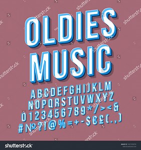 Oldies Music Vintage 3d Vector Lettering Stock Vector (Royalty Free) 1421535074 | Shutterstock