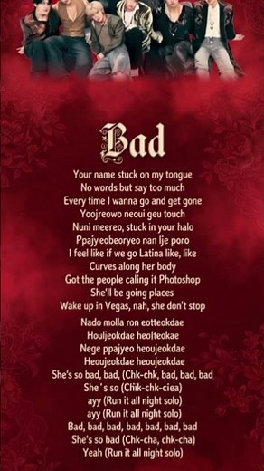 ATEEZ - BAD #lyrics #ateez #bad #atiny #kpop