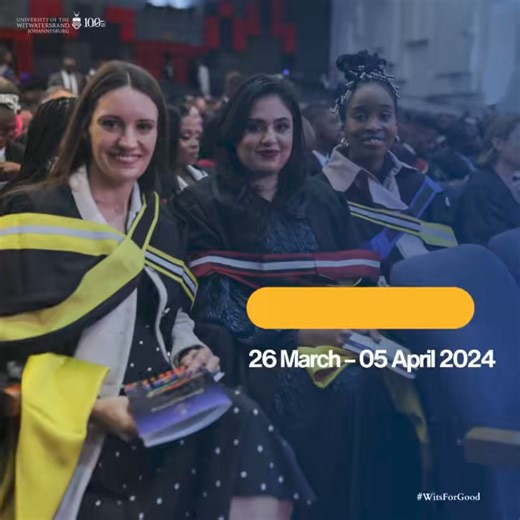 #WitsGrad2024🎓 | You've reached a significant milestone, and we're thrilled to celebrate your achievements at the upcoming Wits graduation ceremony. Get ready to stride across the stage at the Great Hall. 🌟👩‍🎓 Info: wits.ac.za/graduations/ Live Stream: shorturl.at/erDNX Share your pics and videos with us using #WitsForGood, #WitsGrad2024 and #Witsie4Life 💙💛✈️ | Wits - University of the Witwatersrand