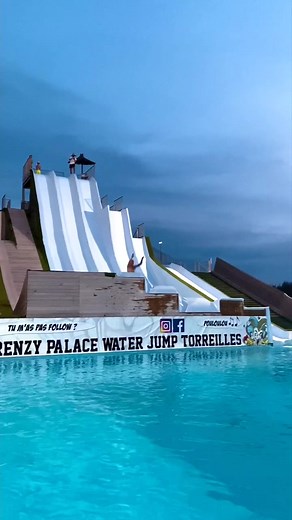 Thrilling Giant Water Slide Fun at Pool Party! What's Your Move? 🌊