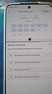 Question 11 out of 15How can time management help improve wor... | Filo