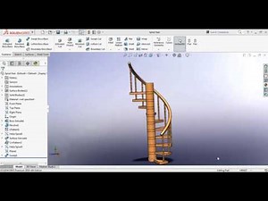 SolidWorks Tutorial - How to make Spiral Stair