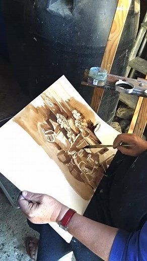 Démonstration : technique du lavis