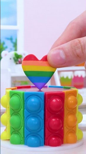 Best Rainbow Miniature Cake Idea🌈 Satisfying ASMR | Mini Cake #shorts #asmr #miniature #minicake