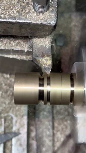 Deep Brass Cutting in Lathe Machine