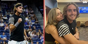 Paula Badosa and boyfriend Stefanos Tsitsipas celebrate Greek's US Open 1R win with "post match hugs"