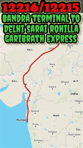 12216 Ka Pura Route Map 😱 | All Stations & Timetable Explained #shorts #travel #garibrathexpress#new