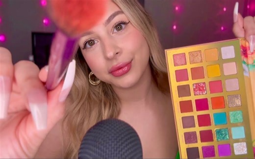 【Alexandria ASMR】中英字幕|做春季化妆的ASMR(快速且有侵略性，嘴音)