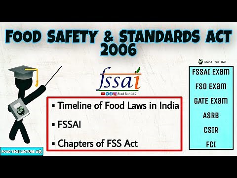 Food Safety & Standards Act, 2006 - FSS ACT 2006 | FSSAI CFSO & TO | TN MRB FSO