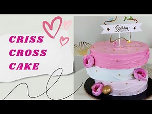 How to make most viral Criss cross cake| trending zigzag cake 💞