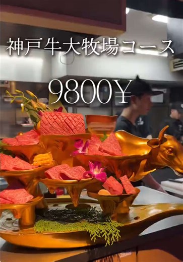 「神戸牛大牧場コース」🥩✨ ランチ・ディナーどちらでもご注文いただけます。 綺麗に盛り付けられたお肉と、 やわらかく美味しい神戸牛を楽しめる人気コース。 旅行中の食事や、 ちょっと特別なご飯にもおすすめです◎ 📍焼肉 大牧場 #restaurant #yakiniku #kobebeef #osaka #foodviral