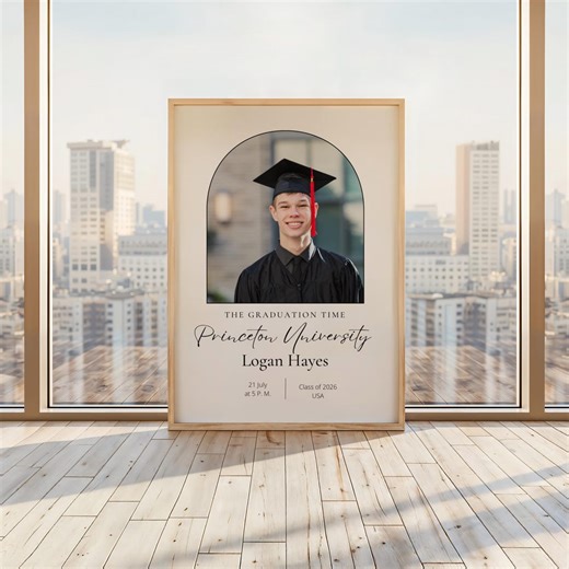 Graduation Announcement Poster Template for Him, Son Graduation Gift Poster, Class of 2026, Editable in Canva, Printable Wall Art - Etsy