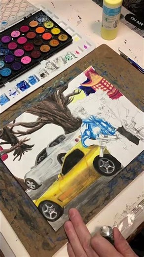 Painting a manga style comic book frame panel